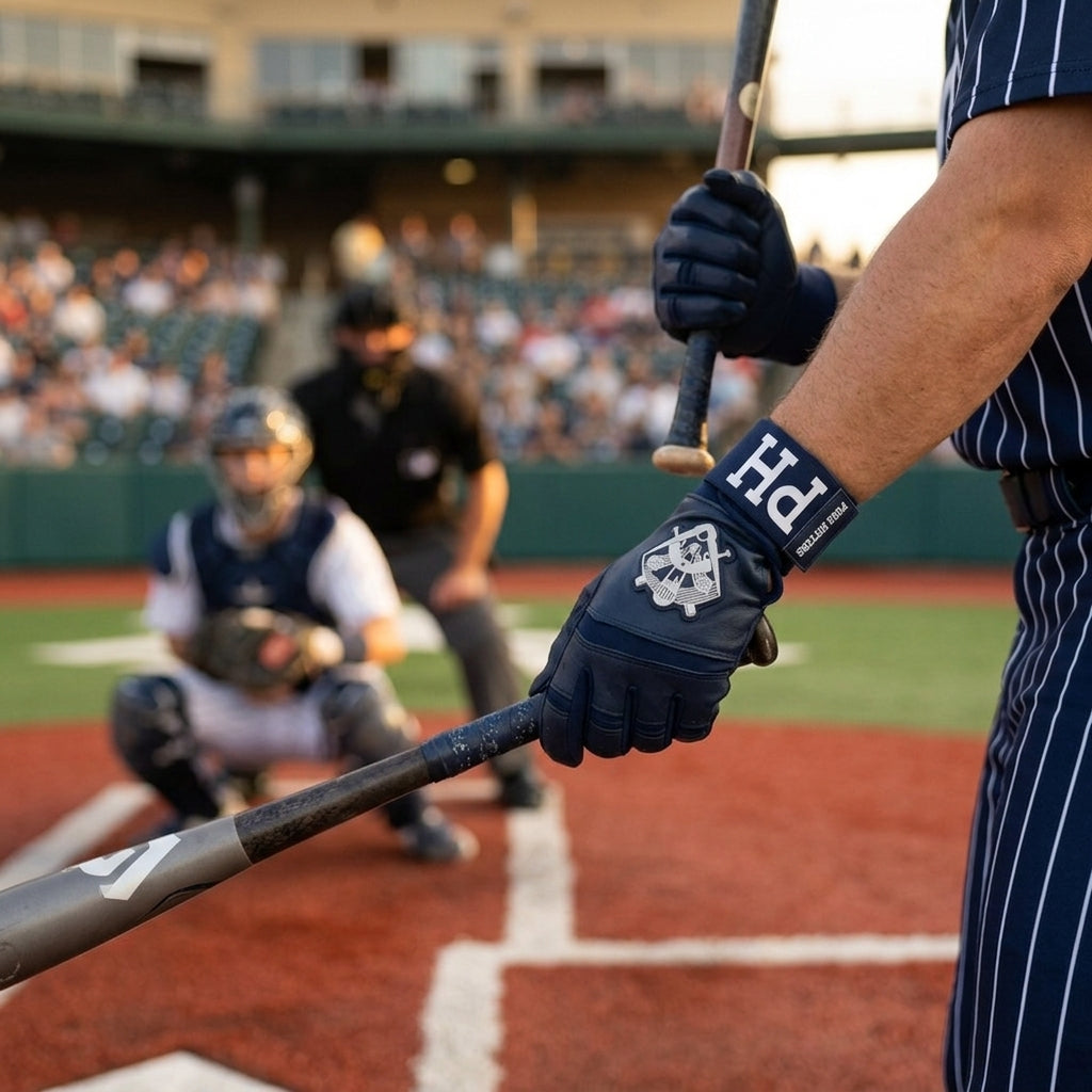PURE HITTERS ELITE SERIES Batting Gloves with CUFF STRAP - Available in Black & Blue