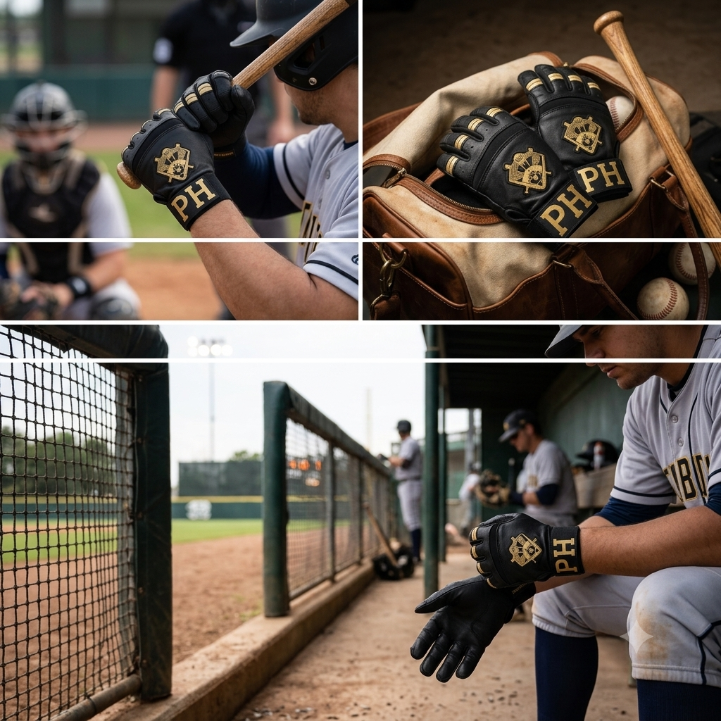 PURE HITTERS ELITE SERIES Batting Gloves with CUFF STRAP - Available in Black & Blue