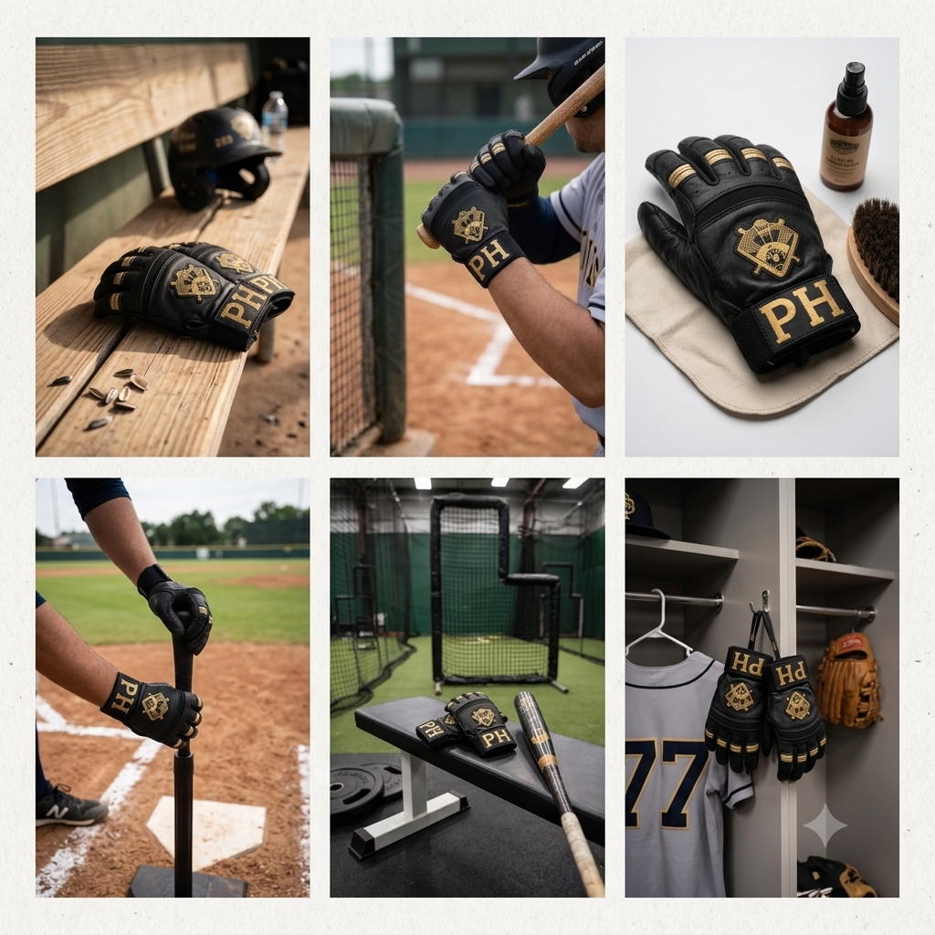 PURE HITTERS ELITE SERIES Batting Gloves with CUFF STRAP - Available in Black & Blue