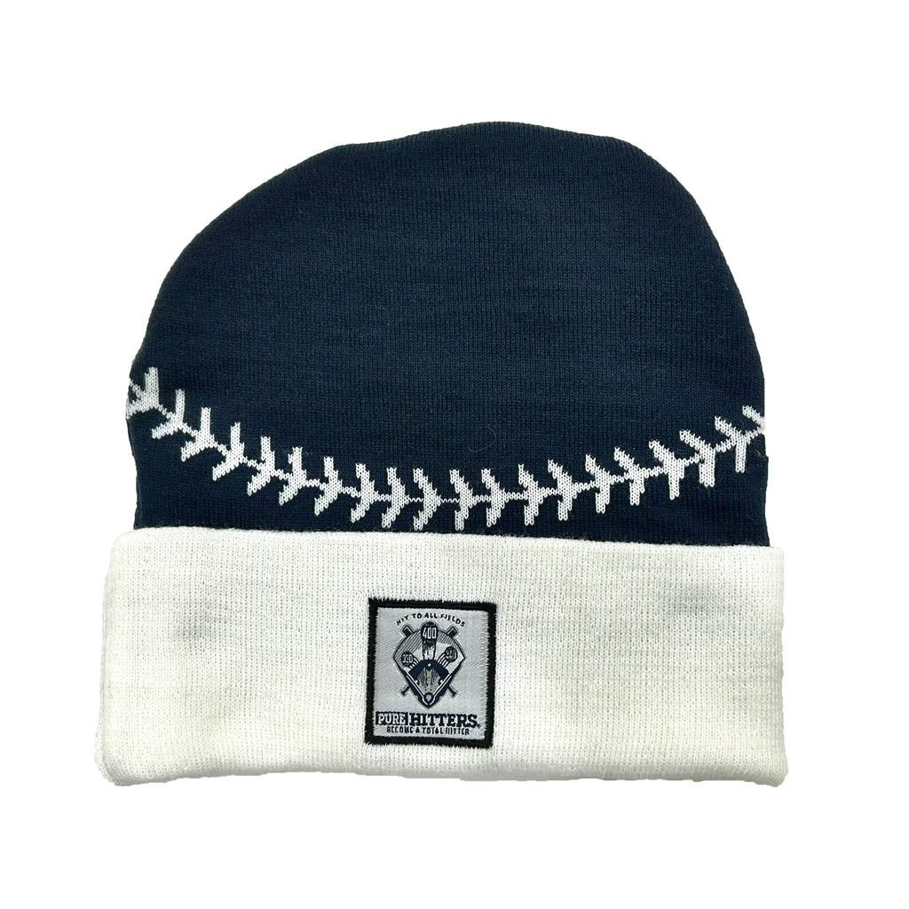 Pure Hitters Embroidered Logo Beanie - Soft Knit Winter Hat for Men & Women - Navy
