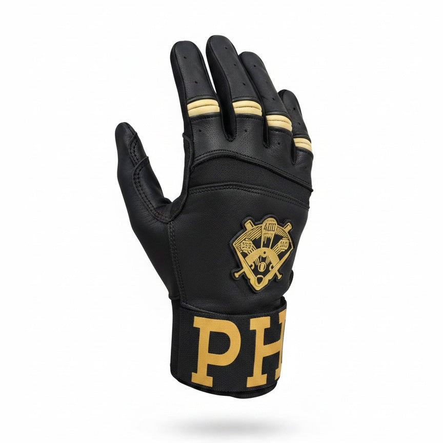 PURE HITTERS ELITE SERIES Batting Gloves with CUFF STRAP - Available in Black & Blue