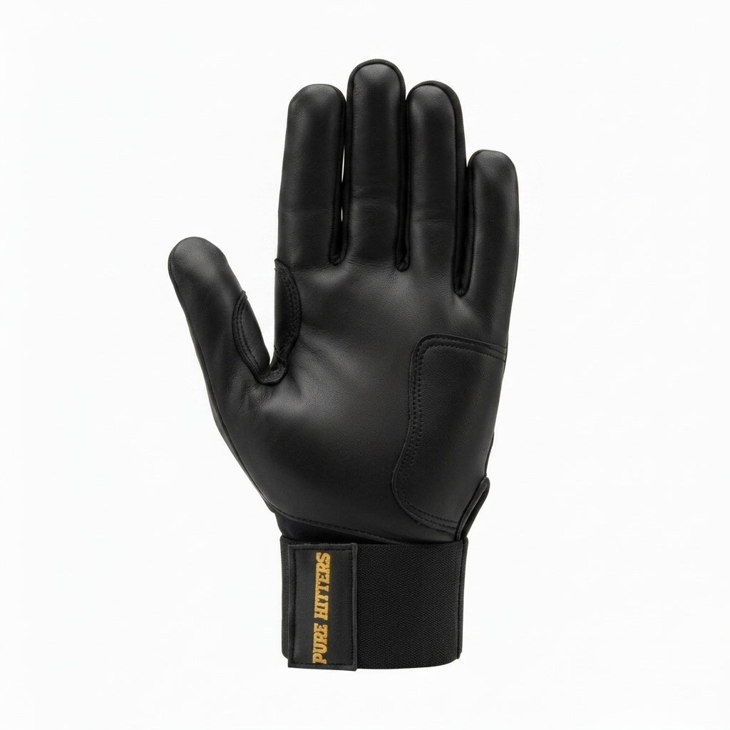 PURE HITTERS ELITE SERIES Batting Gloves with CUFF STRAP - Available in Black & Blue