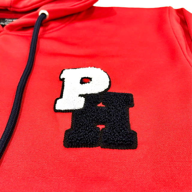 Pure Hitters Chenille Patch Hoodie - Heavyweight Fleece Streetwear (Unisex Red)