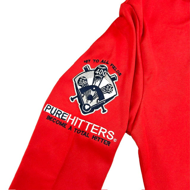 Pure Hitters Chenille Patch Hoodie - Heavyweight Fleece Streetwear (Unisex Red)