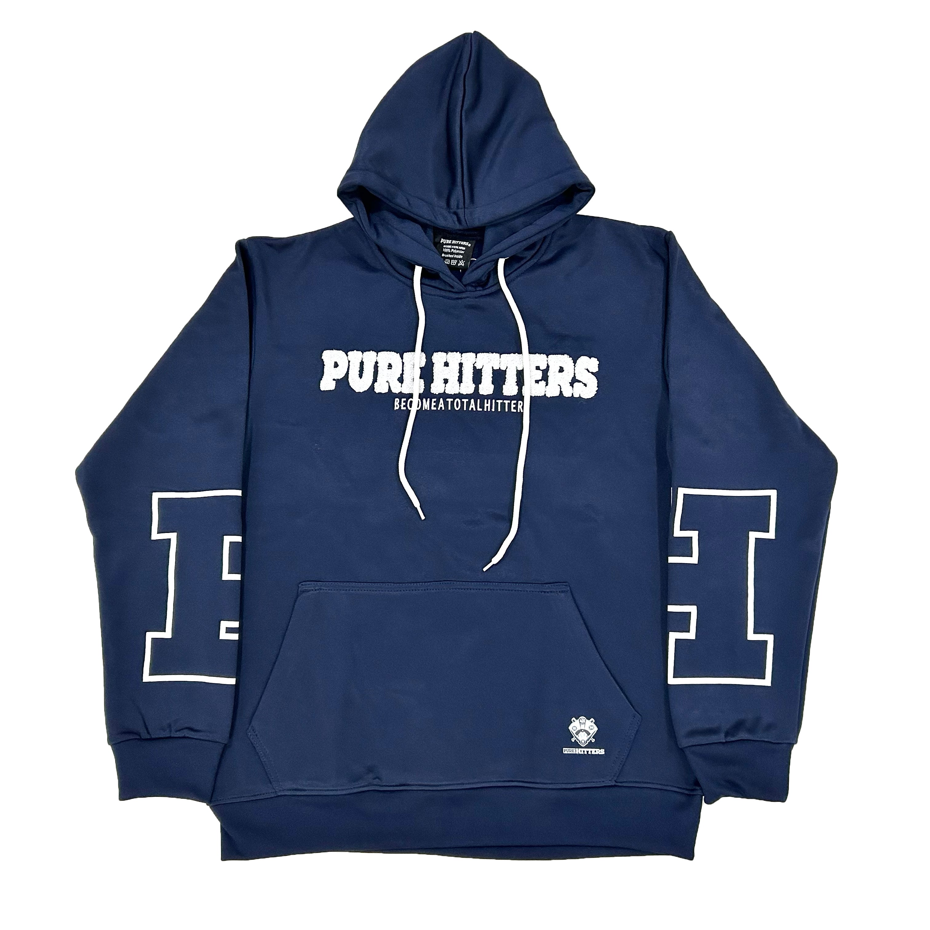Pure Hitters Chenille Patch Hoodie - Heavyweight Fleece Streetwear (Unisex Navy)