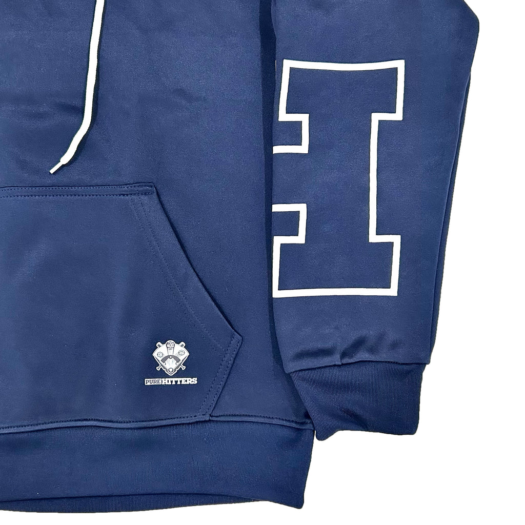Pure Hitters Chenille Patch Hoodie - Heavyweight Fleece Streetwear (Unisex Navy)