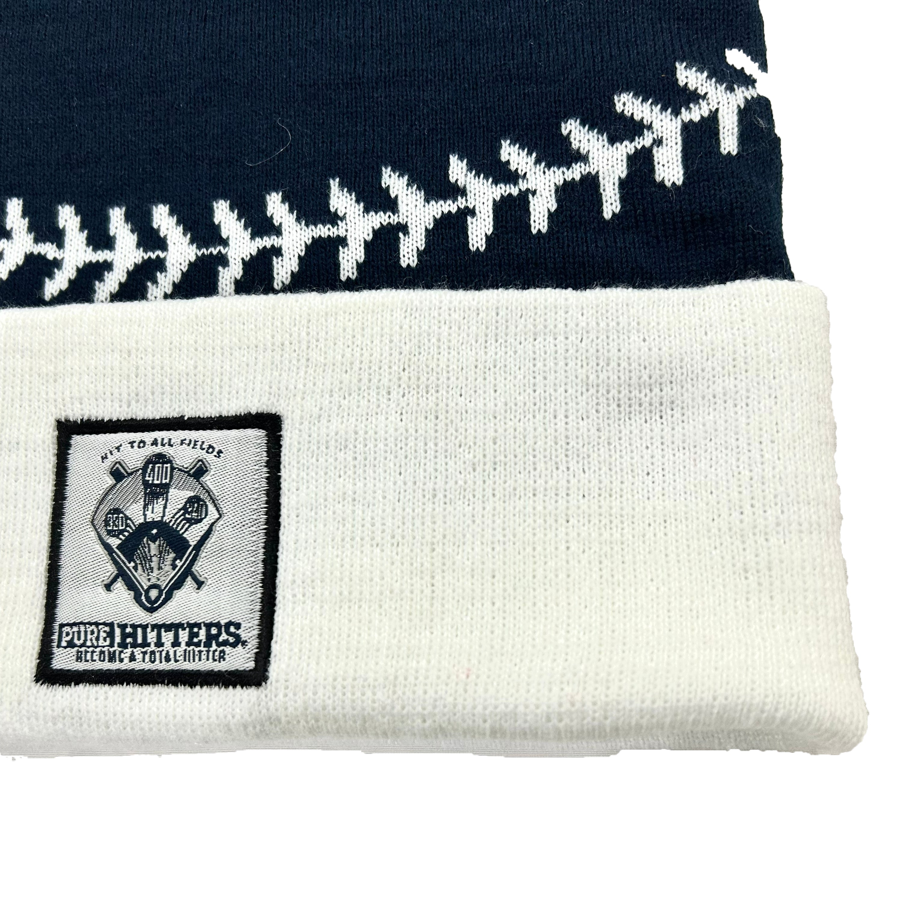 Pure Hitters Embroidered Logo Beanie - Soft Knit Winter Hat for Men & Women - Navy